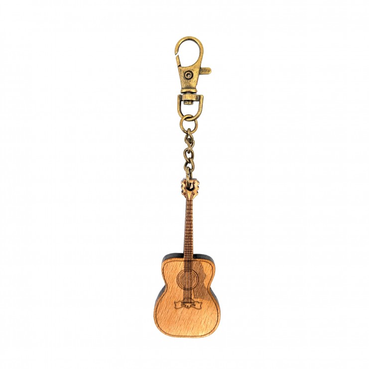 Porte-clés en bois guitare acoustique