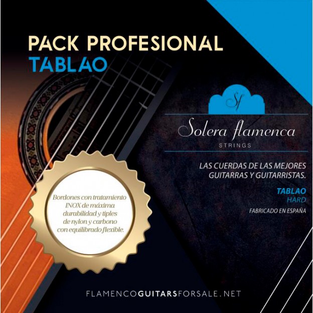 Pack Profesional de cuerdas de guitarra Solera Flamenca Tablao Tensión media-alta
