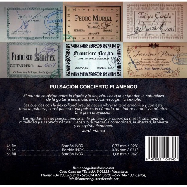 Set de cuerdas guitarra Solera Flamenca Concierto tensión media 2 Juegos de bordones