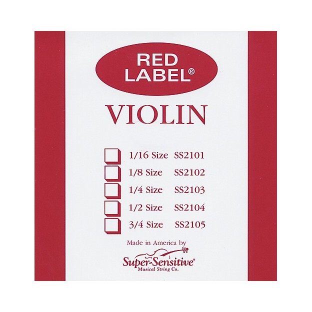 Cuerda violín Super-Sensitive Red Label 1ª Mi Bola Medium 1/4