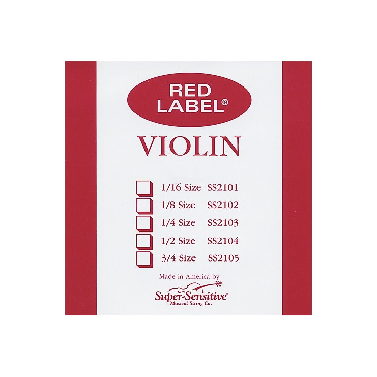 Corde de Violon Super-Sensitive Red Label 1re Mi boule Medium 1/4