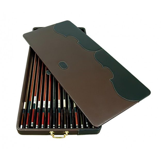 Pedi black/brown case for 15 violin/viola/cello bows