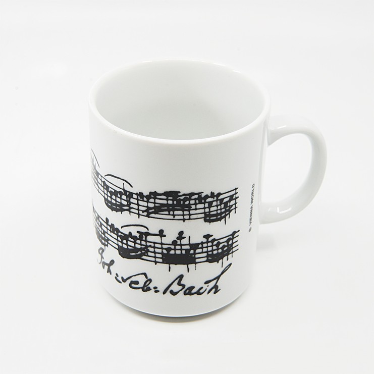 Mug blanc en céramique partition Bach