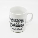 Mug blanc en céramique partition Bach