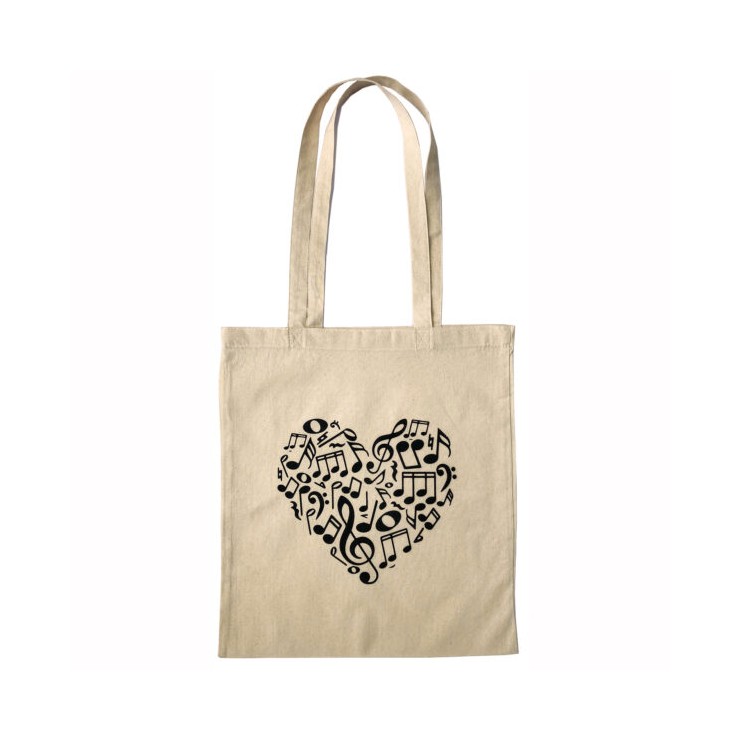 Bolsa Tote Bag corazón de notas