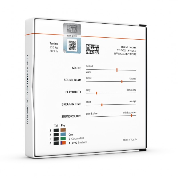 Corda violí Thomastik Dynamo Solo DY100S Joc Bola 4/4 Medium