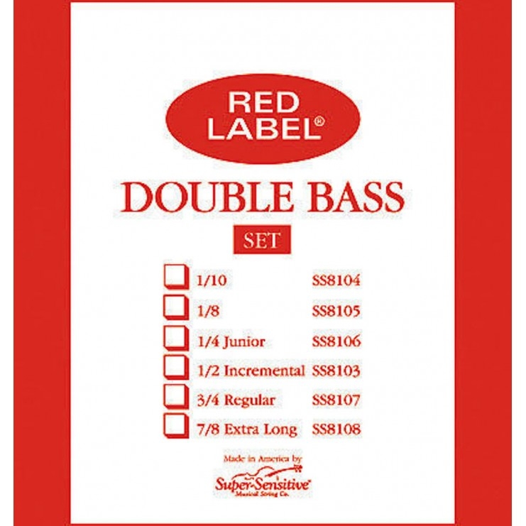 Corde de Contrebasse Super-Sensitive Red Label 1re Sol Medium 1/4