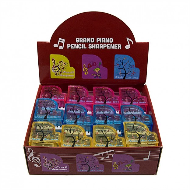 Lot de 24 taille-crayons piano &agrave; queue avec arbre musical