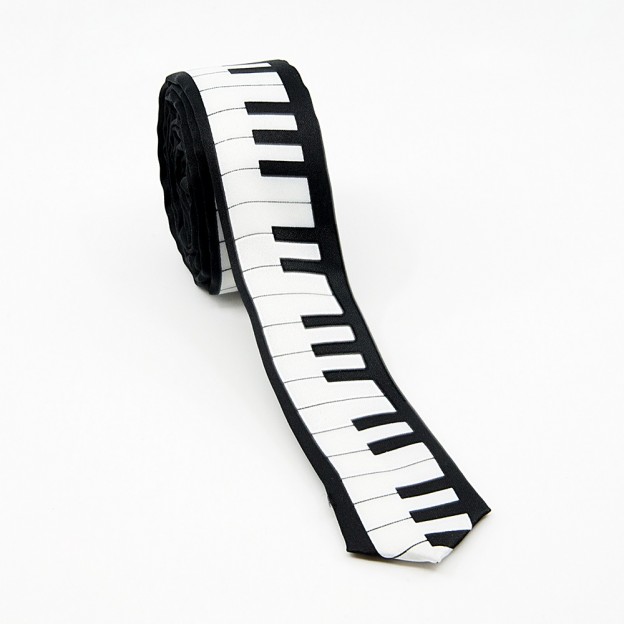 4201KWPO KB necktie with piano keyboard pattern
