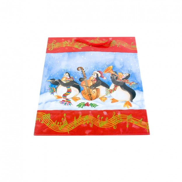 Bolsa grande ping&uuml;inos Navidad