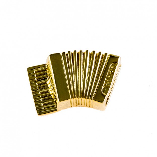 Gold accordion brooch