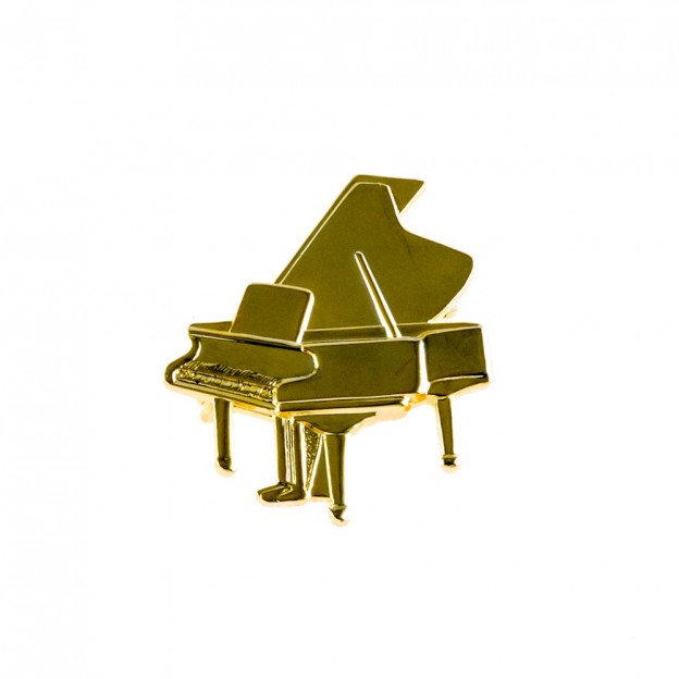 Grand piano gold brooch