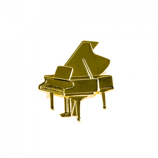 Golden grand piano brooch