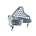 Broche piano de cola Swarovski plateado