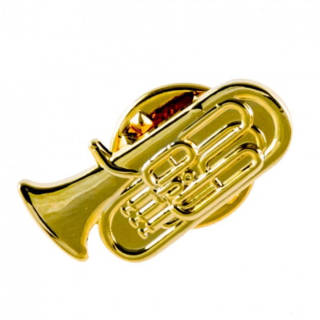 Broche tuba dorado
