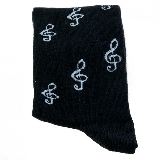 Black treble clef socks