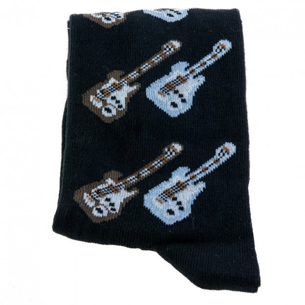 Calcetines negros guitarras el&eacute;ctricas