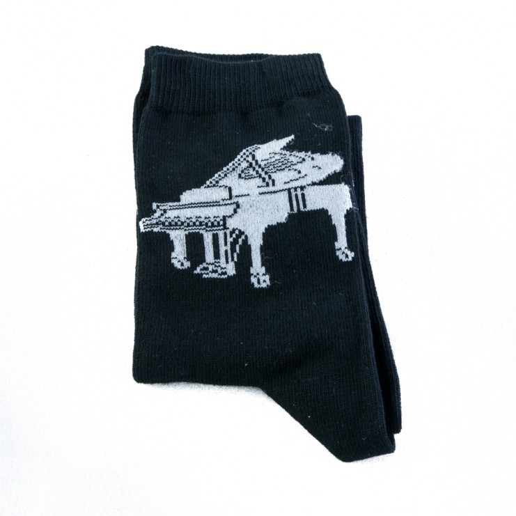 Black grand piano socks