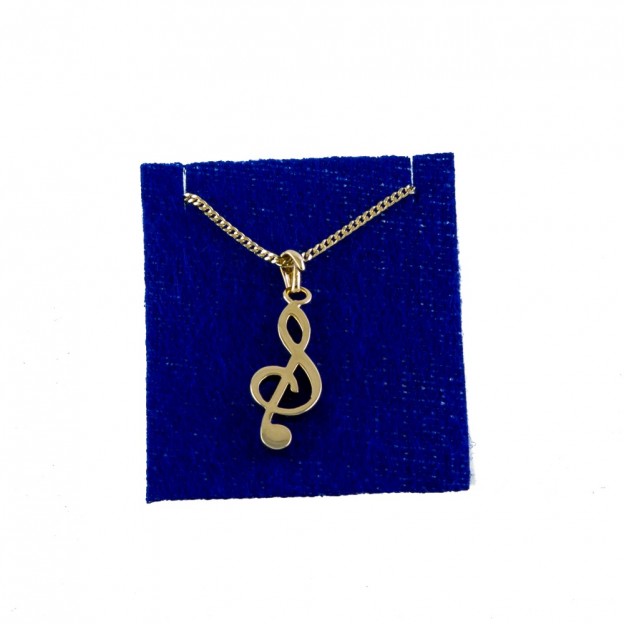 Treble clef gold necklace