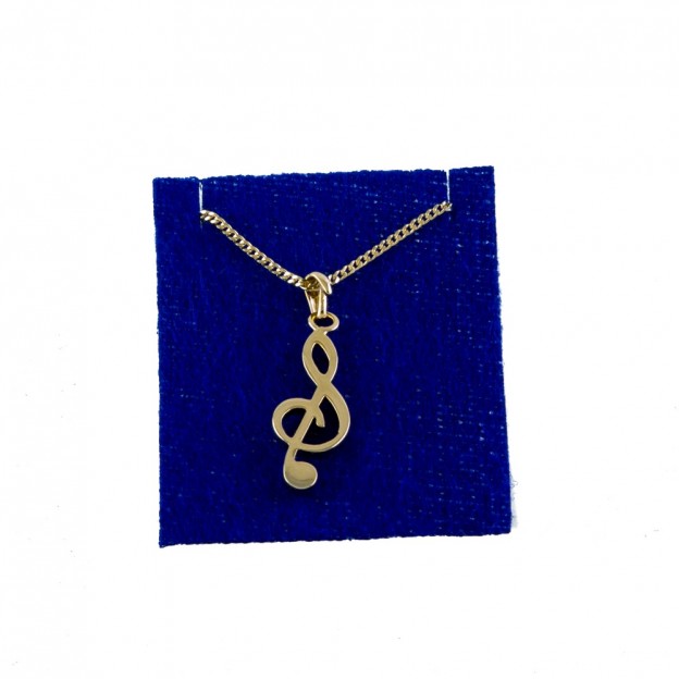 Necklace treble clef gold-plated