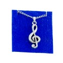 Collar clave de sol plateado