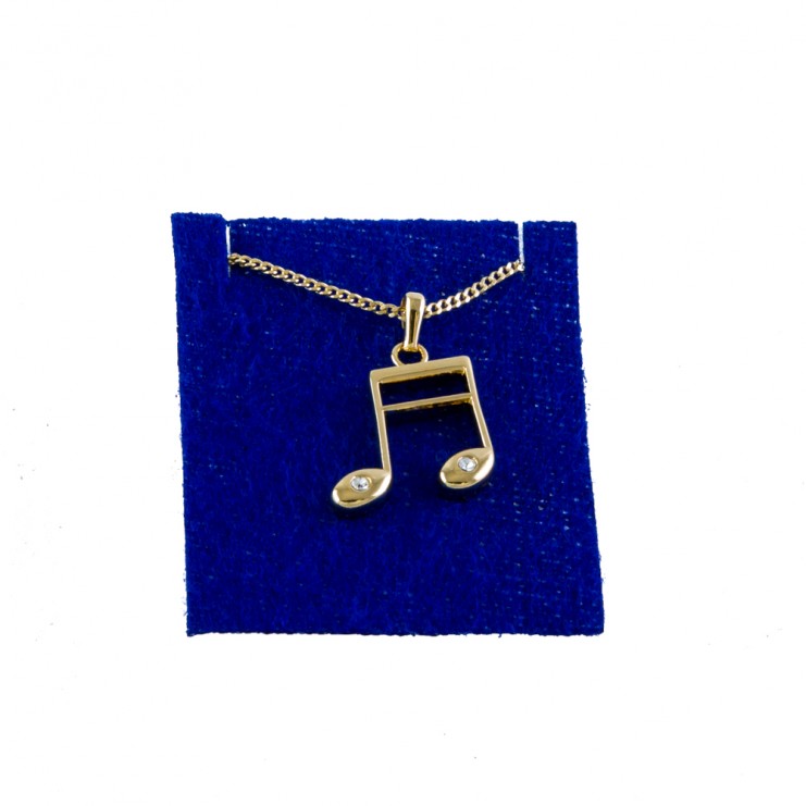 Double quaver gold necklace