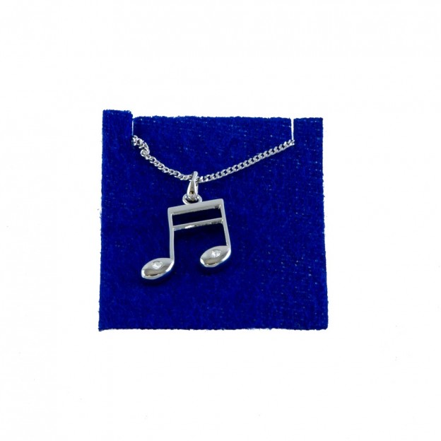 Double quaver silver necklace