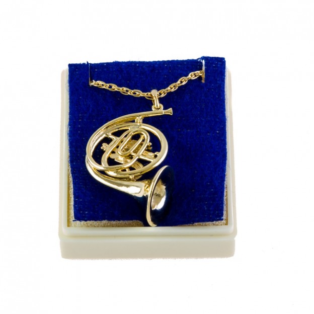 French horn gold necklace