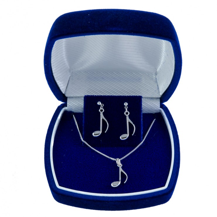 Collar y pendientes plata de ley corchea