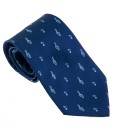 Corbata seda azul con claves de sol