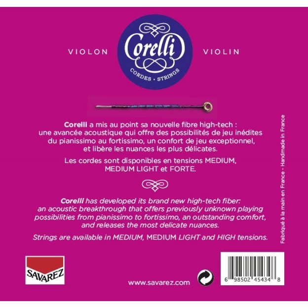 Cuerda de violín Corelli Cantiga 3ª Re Medium