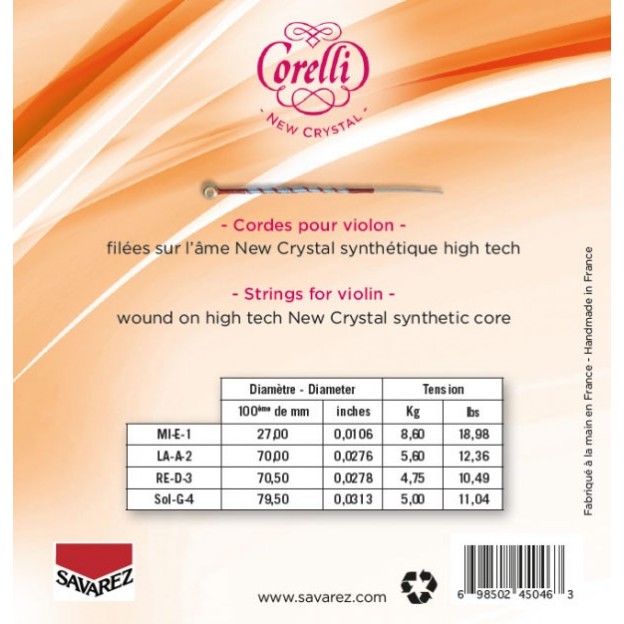 Corelli Crystal violin E string, Ball Forte