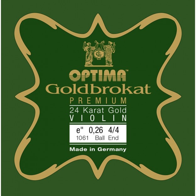 Cuerda violín Lenzner Goldbrokat Premium 24K Gold 1061 1ª Mi Bola 0.26 Medium