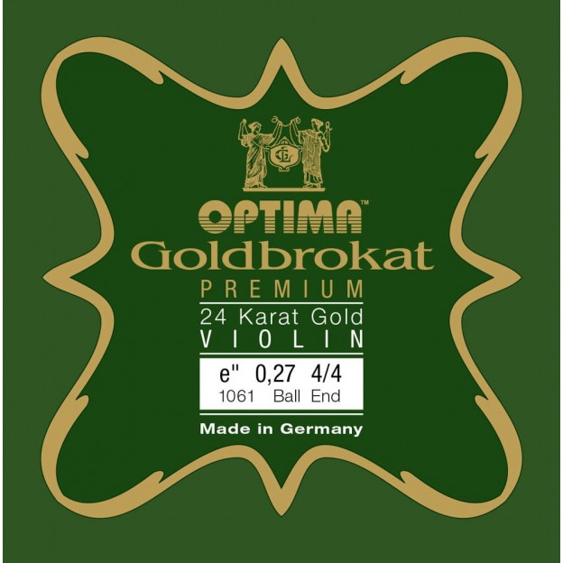 Optima Goldbrokat Premium 24K Gold violin E string, Ball 0.27 Hard