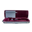 For-Tune CC oblong violin case grey/bordeaux