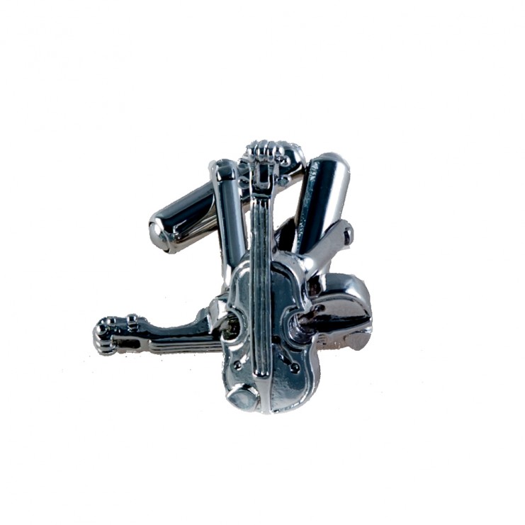 Violin/viola silver 3D cufflinks