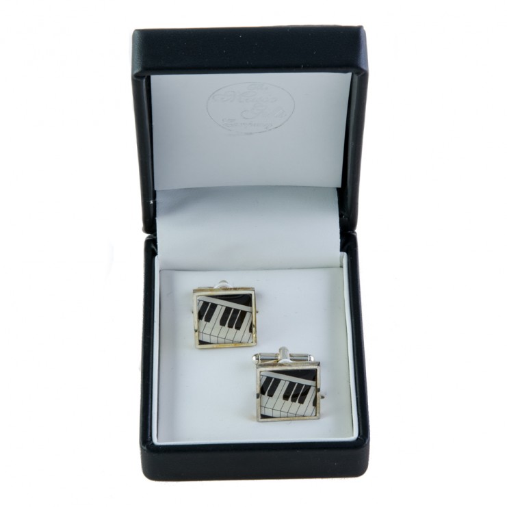 Square cufflinks piano keyboard