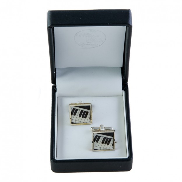 Square cufflinks piano keyboard