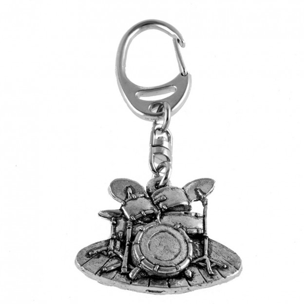 Drums silver keychain