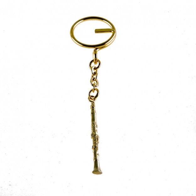 Clarinet golden keychain