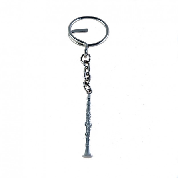 Llavero clarinete plateado