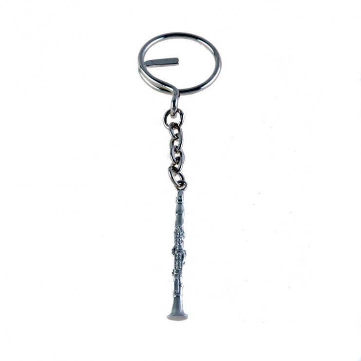 Clarinet silver keychain