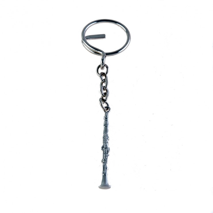 Llavero clarinete plateado