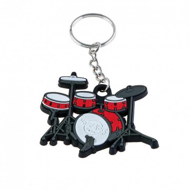 Red drums rubber keychain