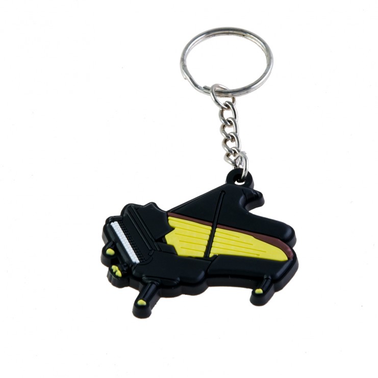 Grand piano rubber keychain