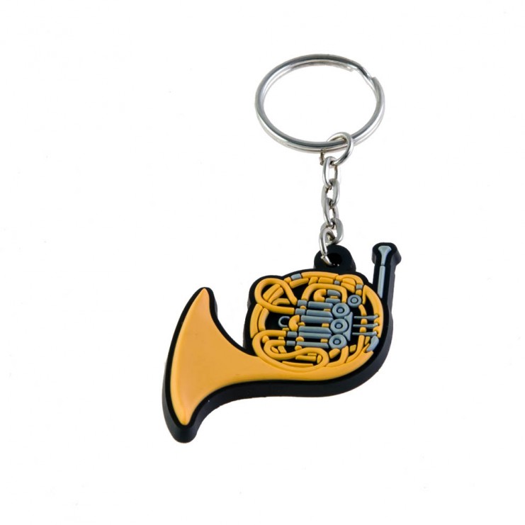 French horn rubber keychain