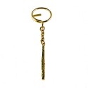 Western concert flute golden keychain