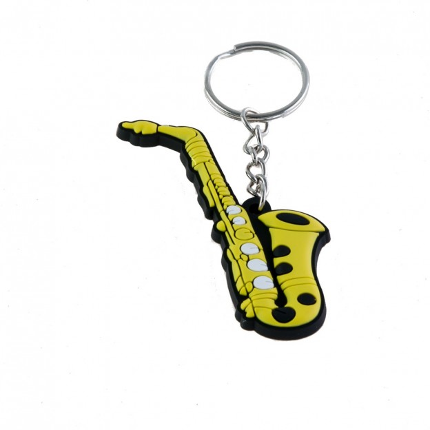 Saxophone rubber keychain