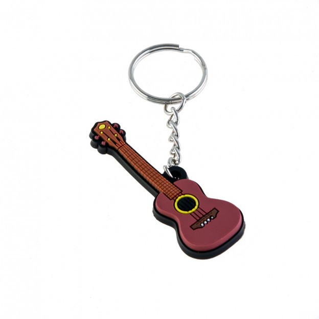 Ukulele rubber keychain