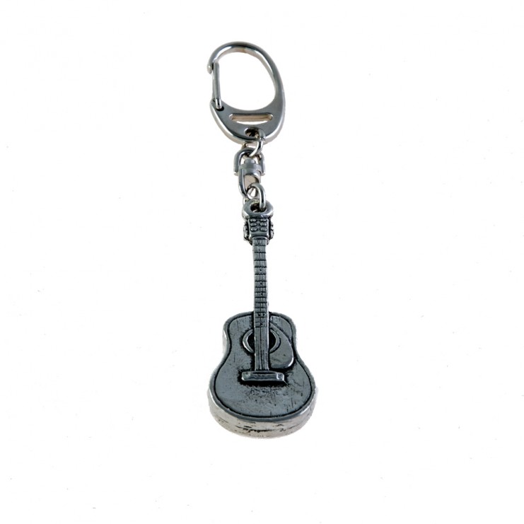 Llavero guitarra acústica plateado